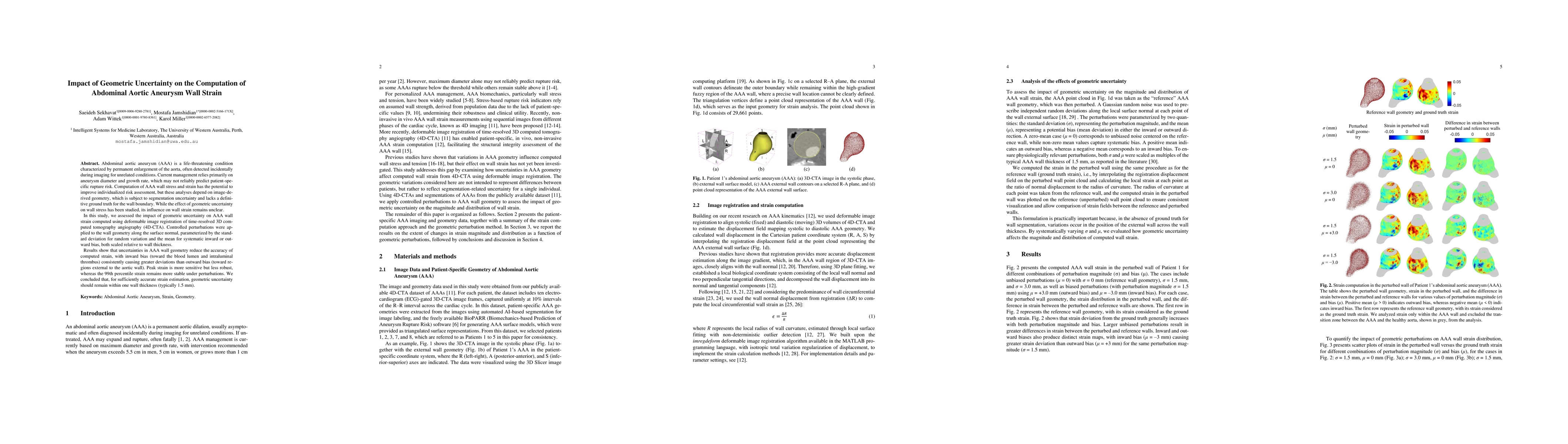 Thumbnail for Impact of Geometric Uncertainty on the Computation of Abdominal Aortic
  Aneurysm Wall Strain