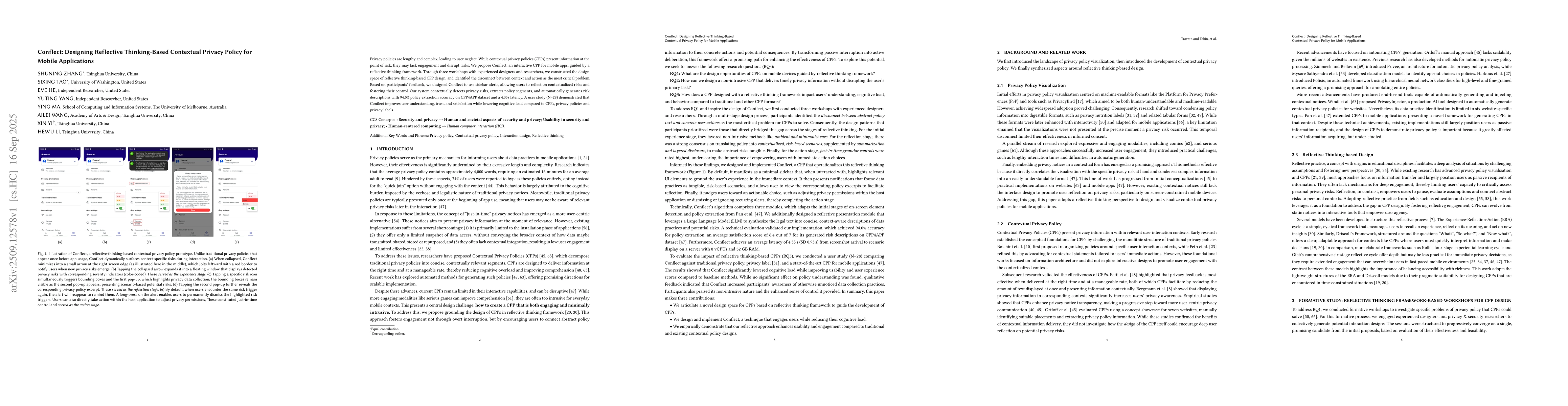 Thumbnail for Conflect: Designing Reflective Thinking-Based Contextual Privacy Policy
  for Mobile Applications