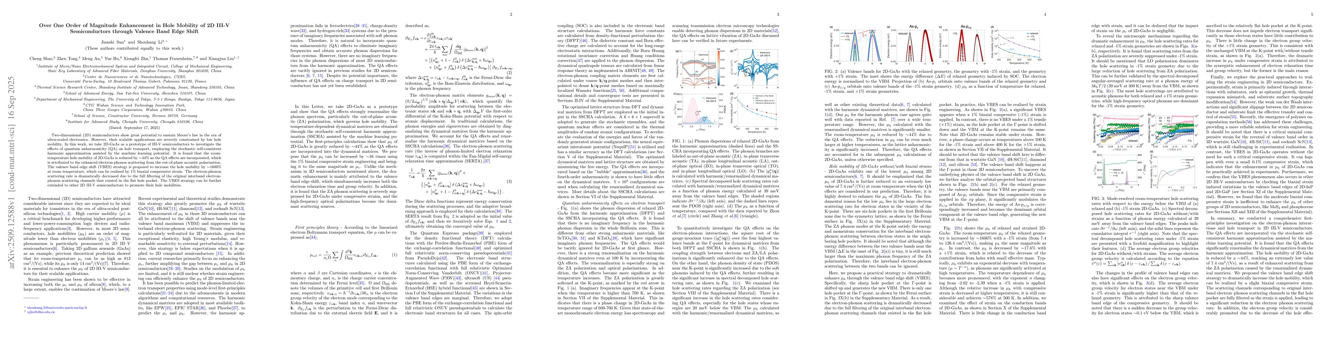 Thumbnail for Over One Order of Magnitude Enhancement in Hole Mobility of 2D III-V
  Semiconductors through Valence Band Edge Shift