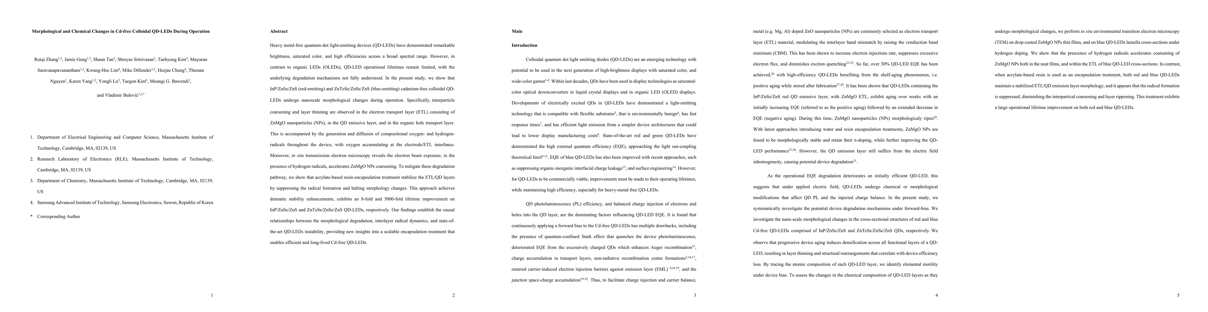 Thumbnail for Morphological and Chemical Changes in Cd-free Colloidal QD-LEDs During
  Operation