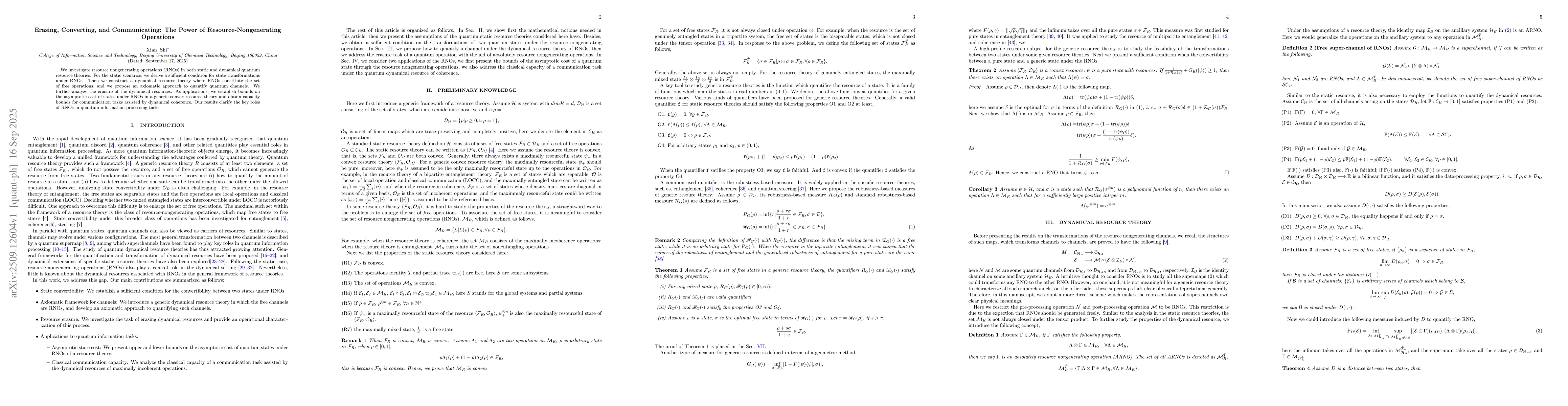 Thumbnail for Erasing, Converting, and Communicating: The Power of
  Resource-Nongenerating Operations