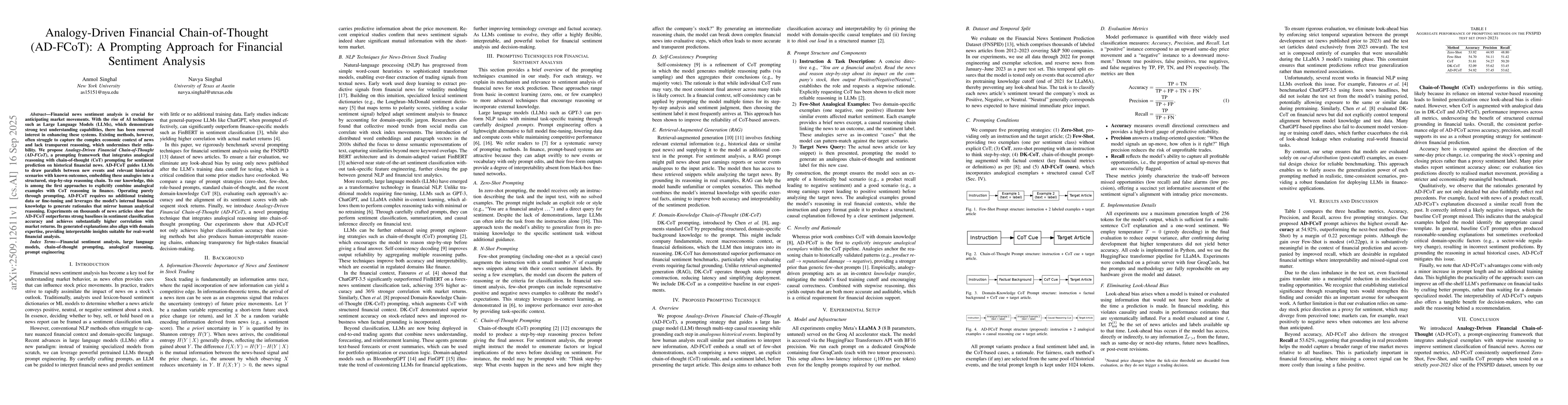 Thumbnail for Analogy-Driven Financial Chain-of-Thought (AD-FCoT): A Prompting
  Approach for Financial Sentiment Analysis