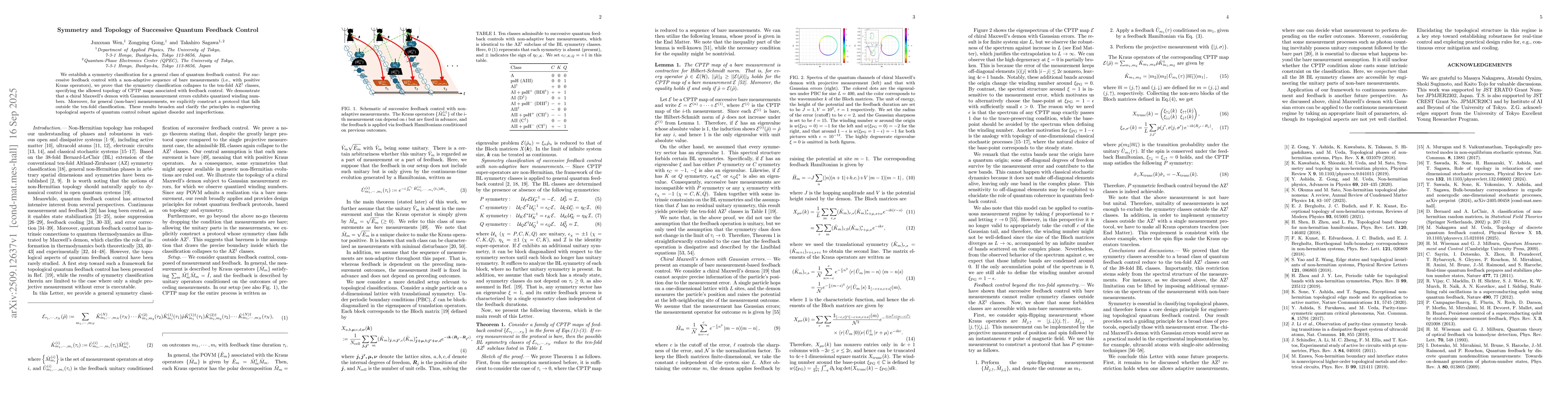 Thumbnail for Symmetry and Topology of Successive Quantum Feedback Control