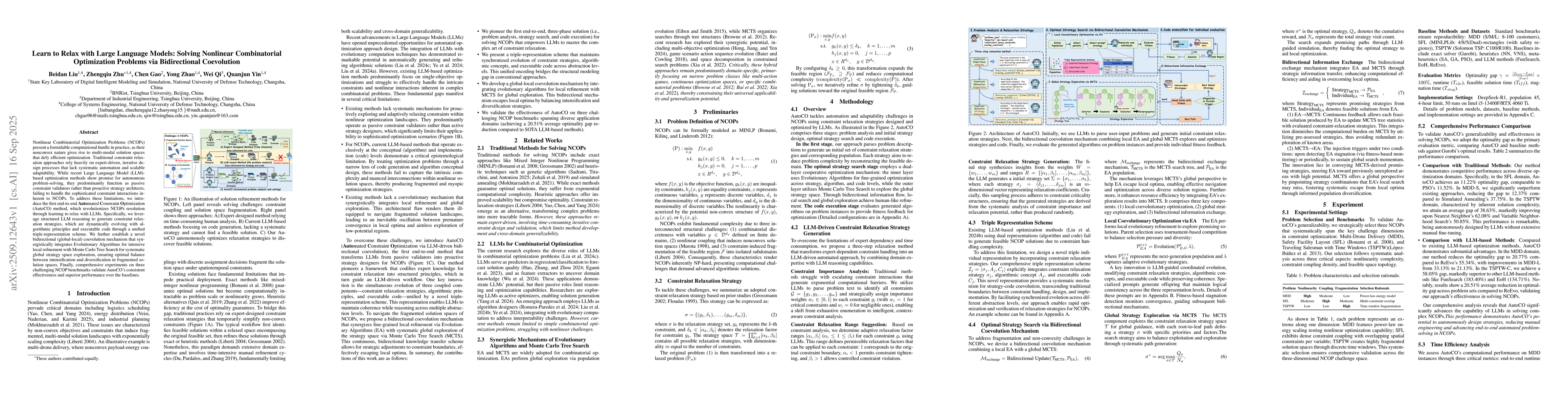Thumbnail for Learn to Relax with Large Language Models: Solving Nonlinear
  Combinatorial Optimization Problems via Bidirectional Coevolution