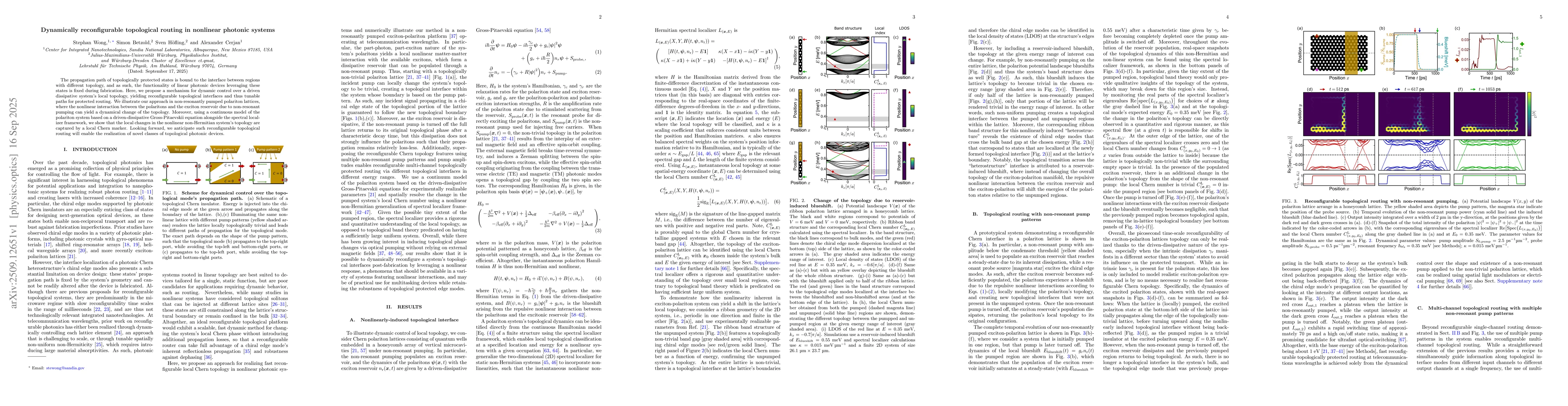 Thumbnail for Dynamically reconfigurable topological routing in nonlinear photonic
  systems