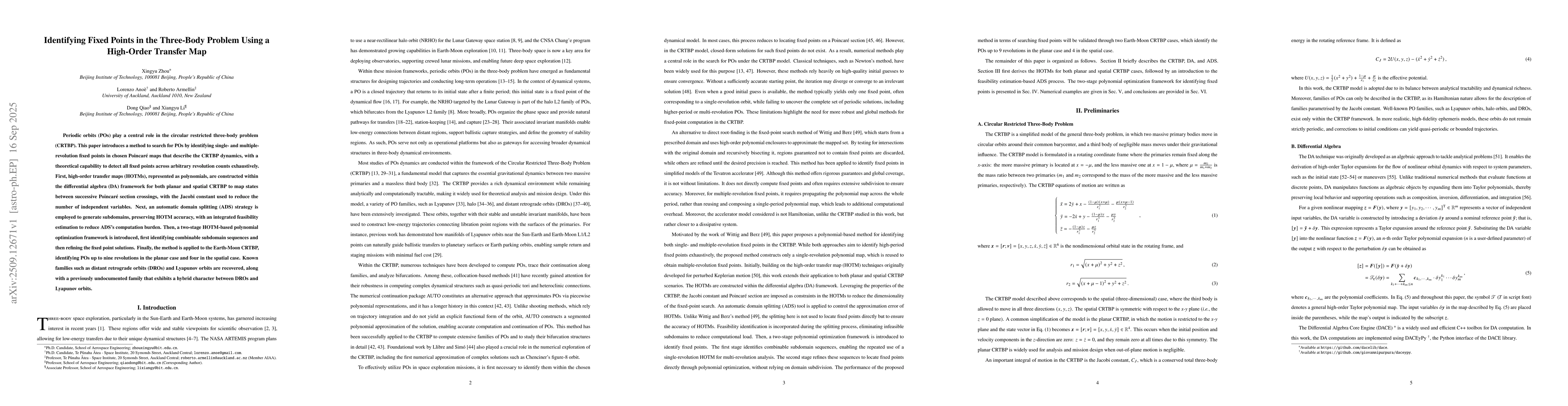 Thumbnail for Identifying Fixed Points in the Three-Body Problem Using a High-Order
  Transfer Map