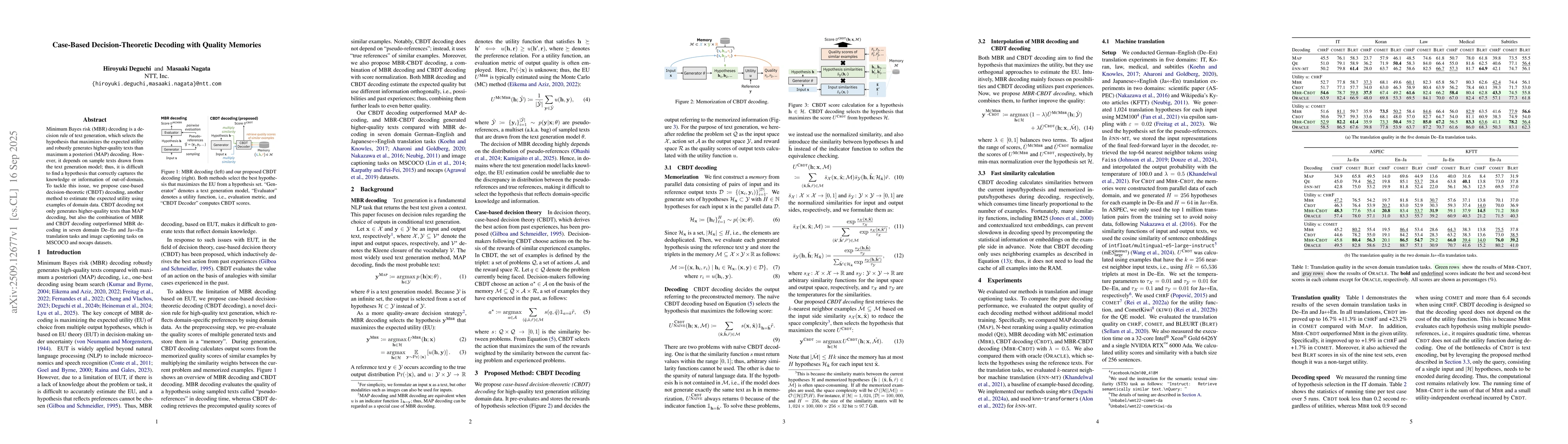 Thumbnail for Case-Based Decision-Theoretic Decoding with Quality Memories