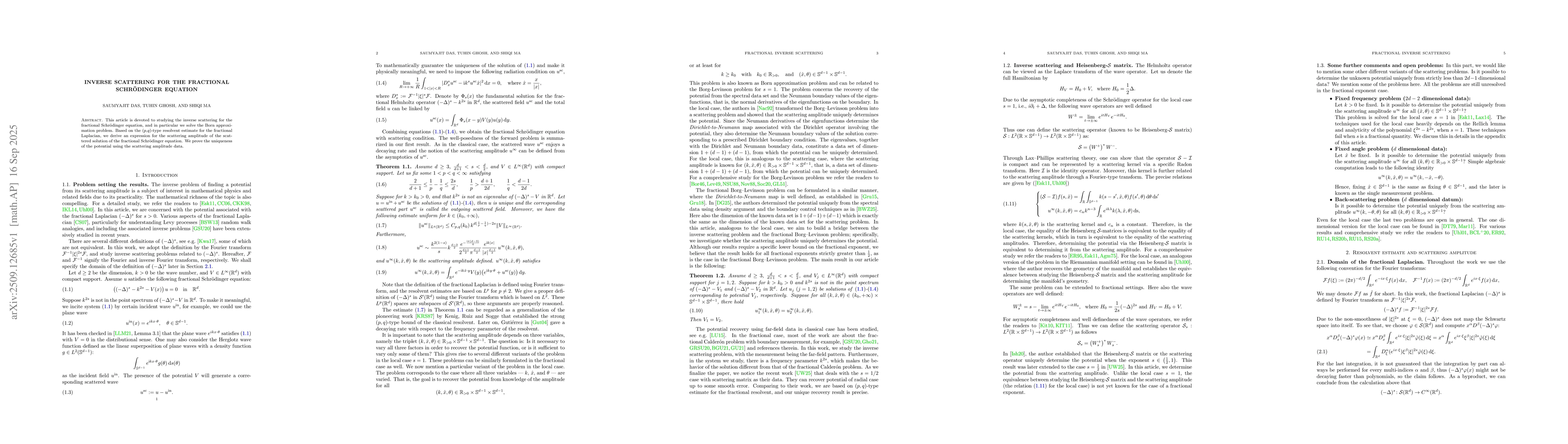 Thumbnail for Inverse scattering for the fractional Schrödinger equation