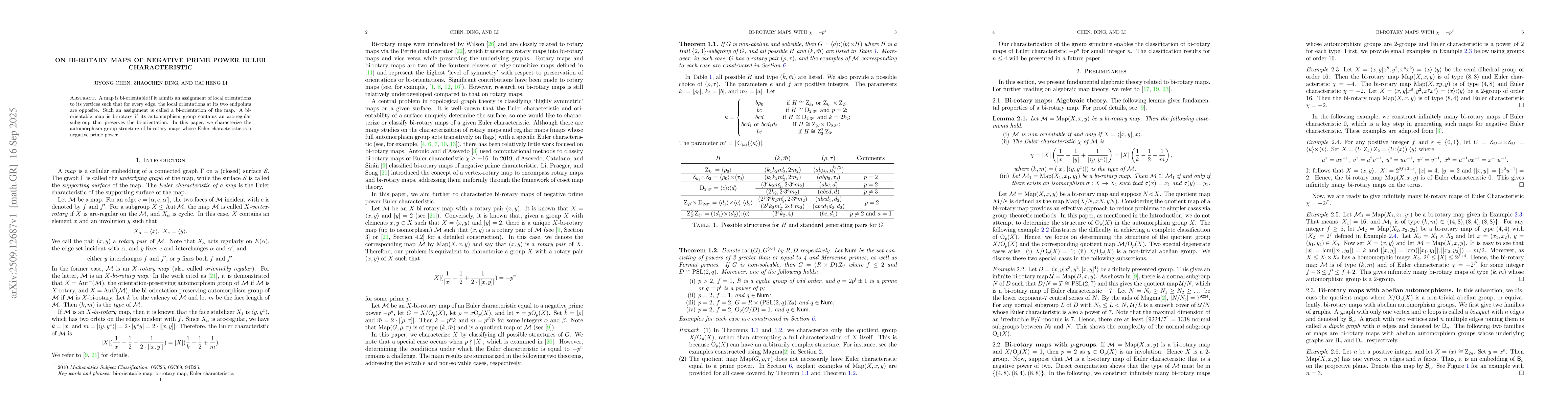 Thumbnail for On Bi-rotary Maps of Negative Prime Power Euler Characteristic