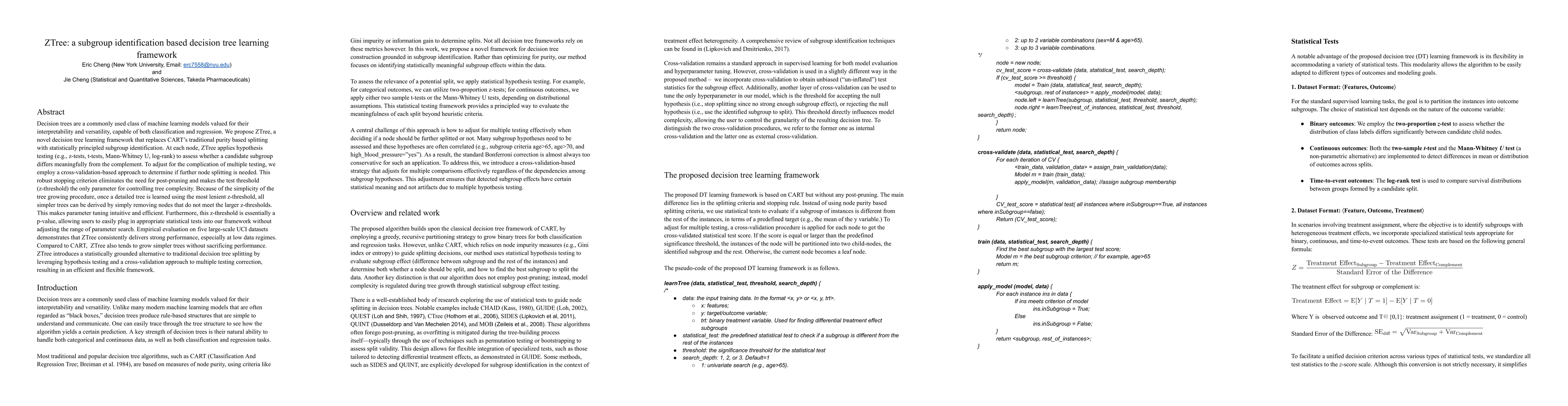 Thumbnail for ZTree: A Subgroup Identification Based Decision Tree Learning Framework