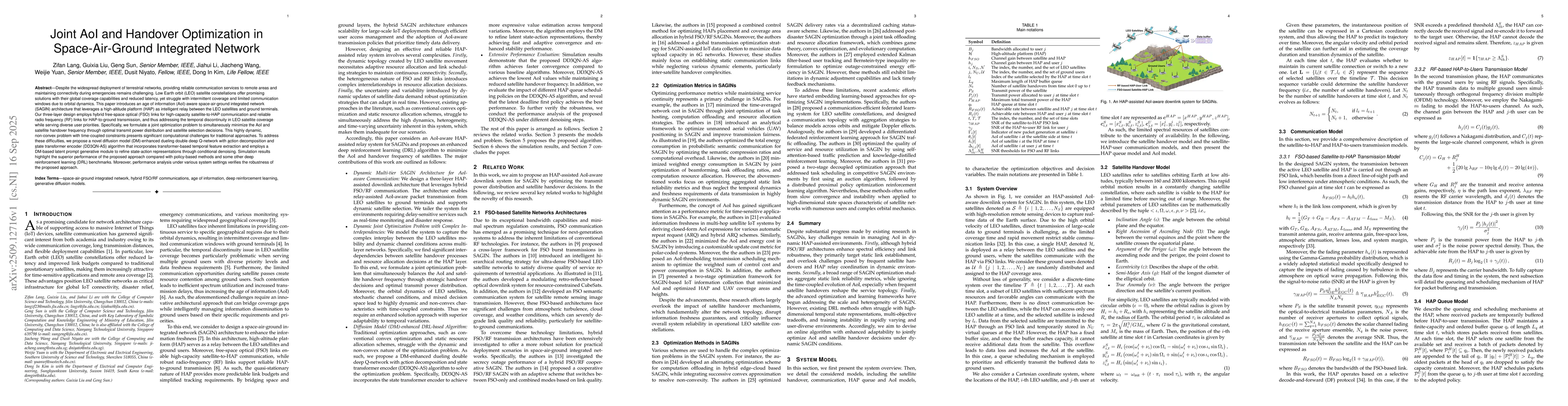 Thumbnail for Joint AoI and Handover Optimization in Space-Air-Ground Integrated
  Network