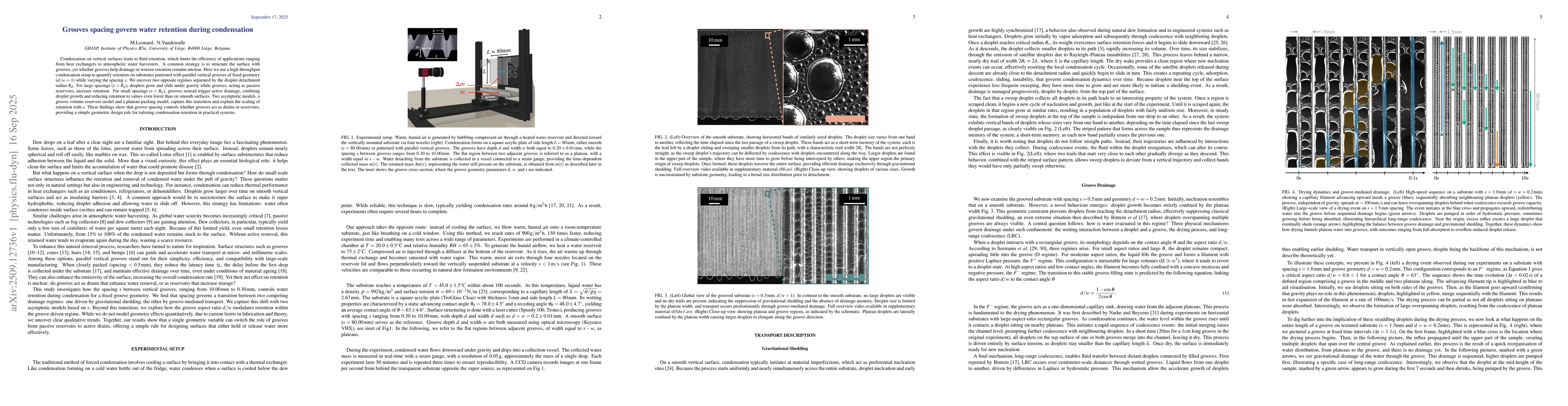 Thumbnail for Grooves spacing govern water retention during condensation