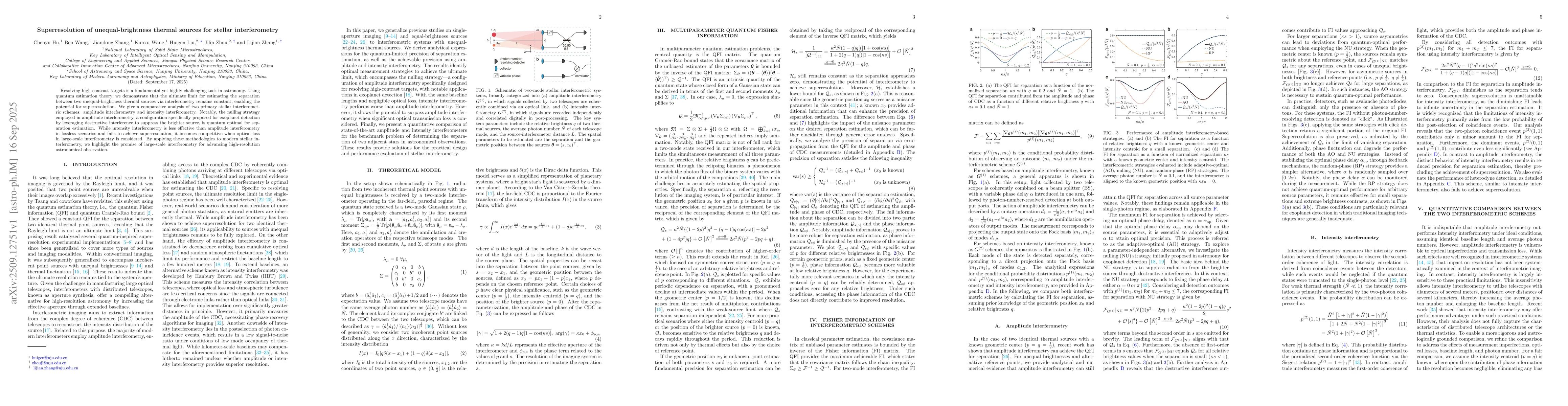 Thumbnail for Superresolution of unequal-brightness thermal sources for stellar
  interferometry