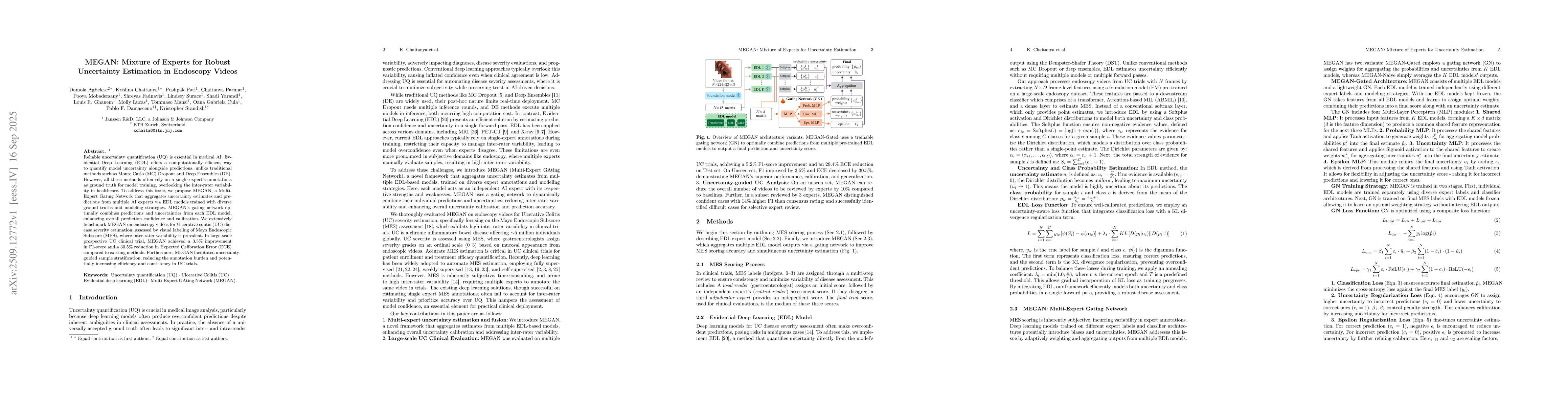 Thumbnail for MEGAN: Mixture of Experts for Robust Uncertainty Estimation in Endoscopy
  Videos