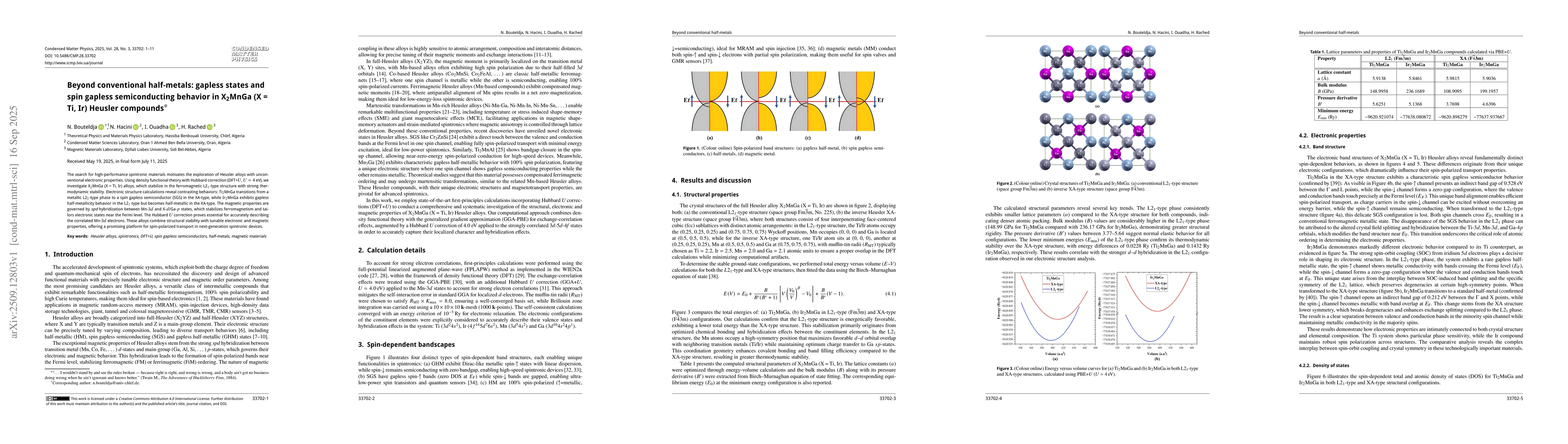 Thumbnail for Beyond conventional half-metals: gapless states and spin gapless
  semiconducting behavior in X$_2$MnGa (X = Ti, Ir) Heusler compounds