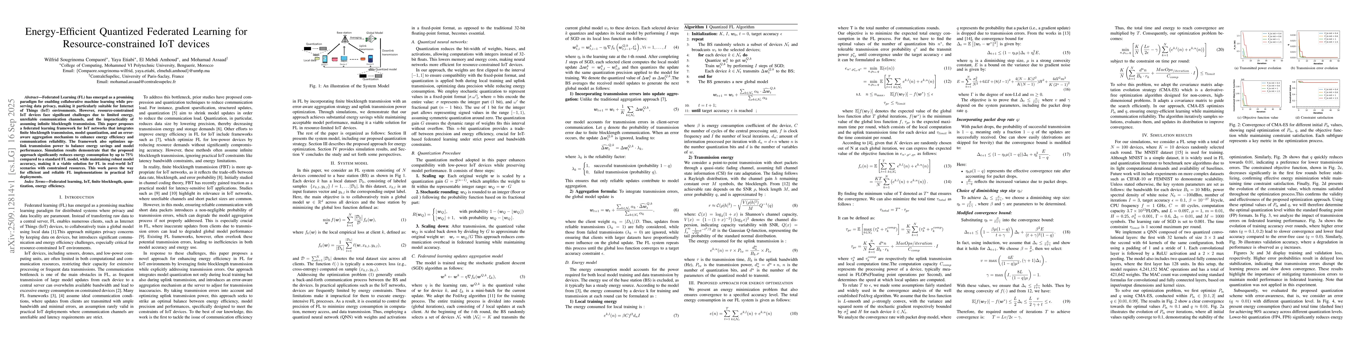 Thumbnail for Energy-Efficient Quantized Federated Learning for Resource-constrained
  IoT devices