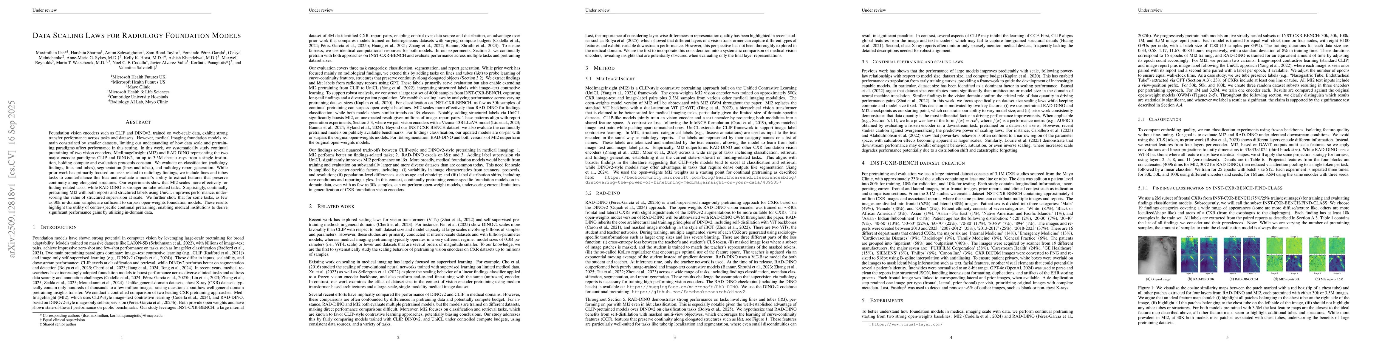 Thumbnail for Data Scaling Laws for Radiology Foundation Models