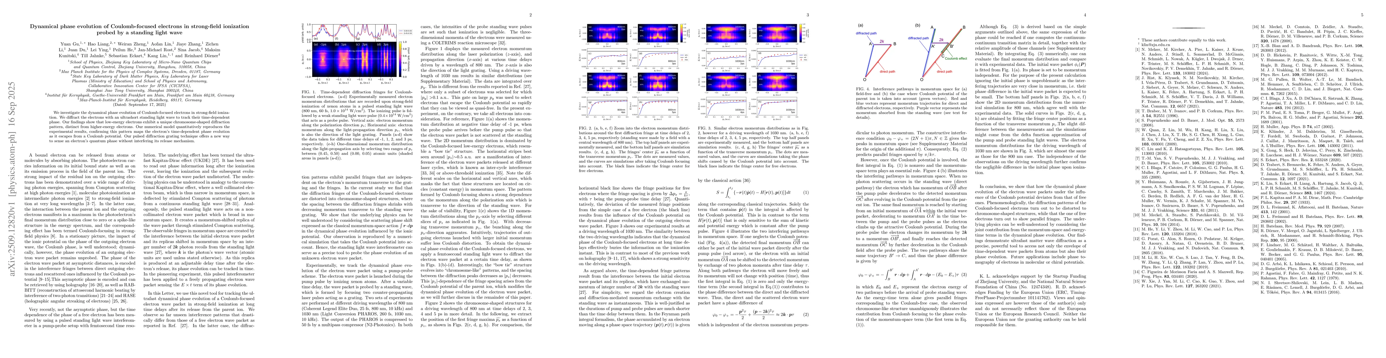 Thumbnail for Dynamical phase evolution of Coulomb-focused electrons in strong-field
  ionization probed by a standing light wave