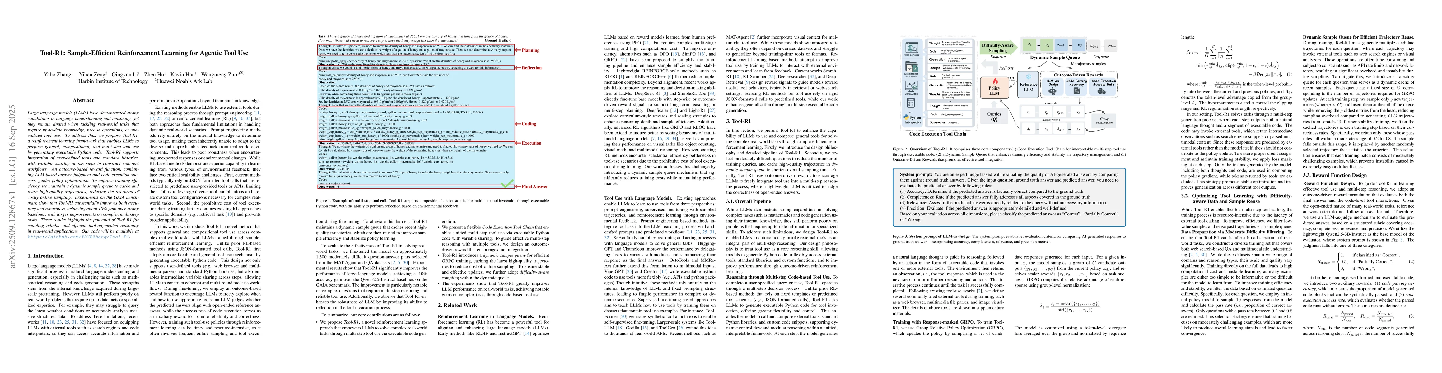 Thumbnail for Tool-R1: Sample-Efficient Reinforcement Learning for Agentic Tool Use