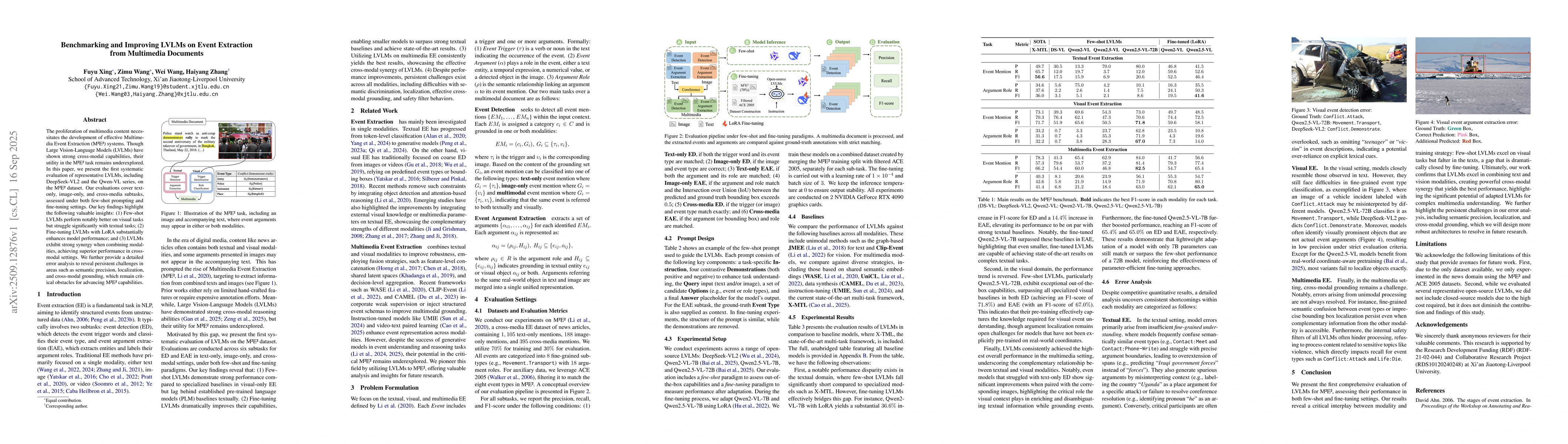 Thumbnail for Benchmarking and Improving LVLMs on Event Extraction from Multimedia
  Documents