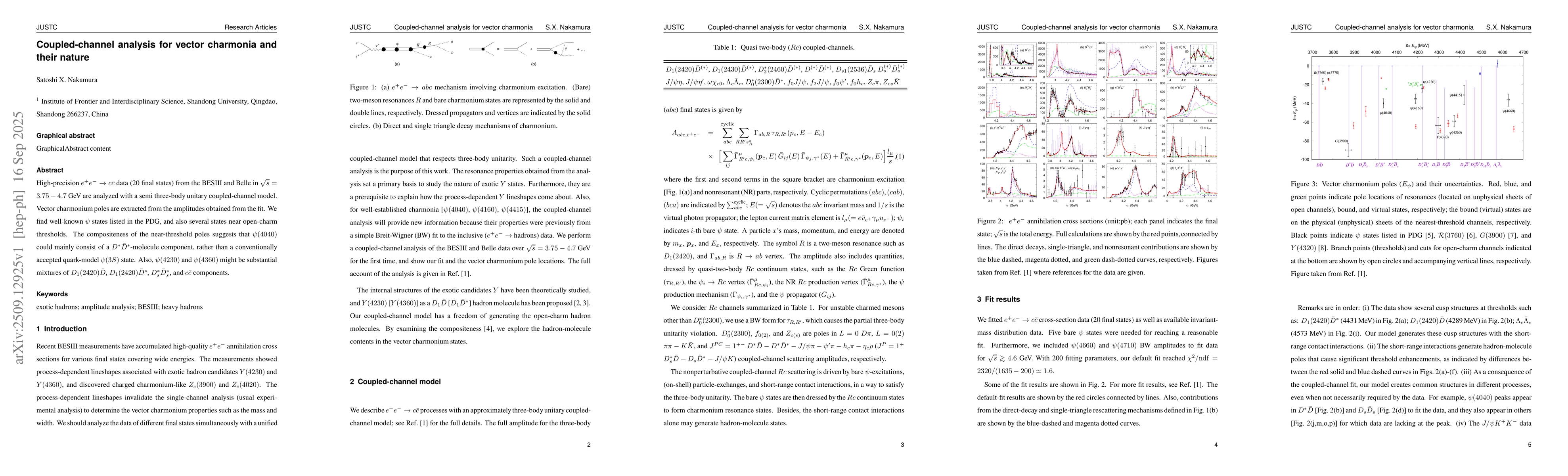Thumbnail for Coupled-channel analysis for vector charmonia and their nature