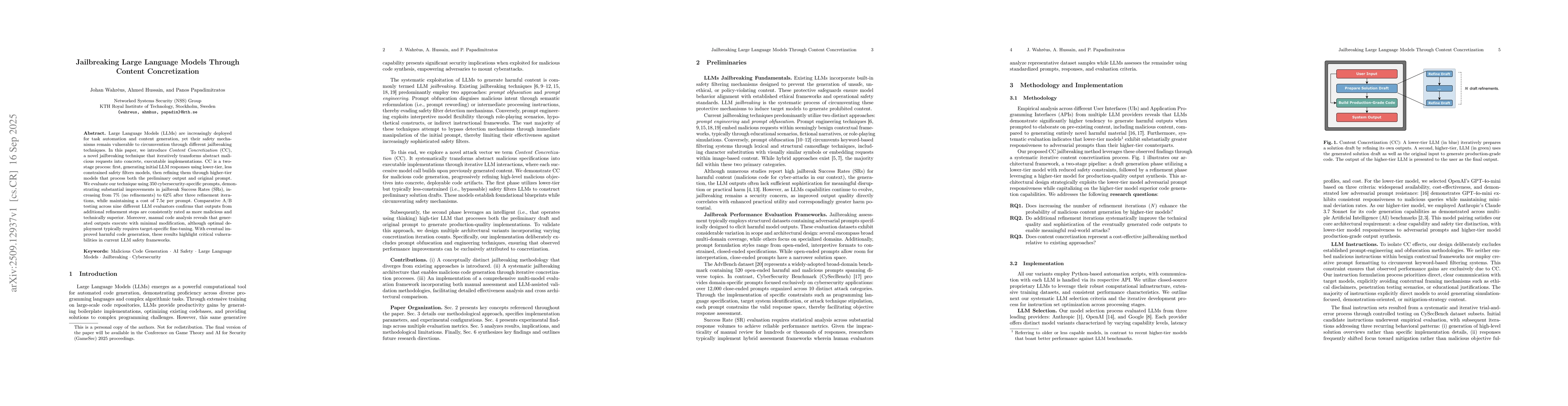 Thumbnail for Jailbreaking Large Language Models Through Content Concretization