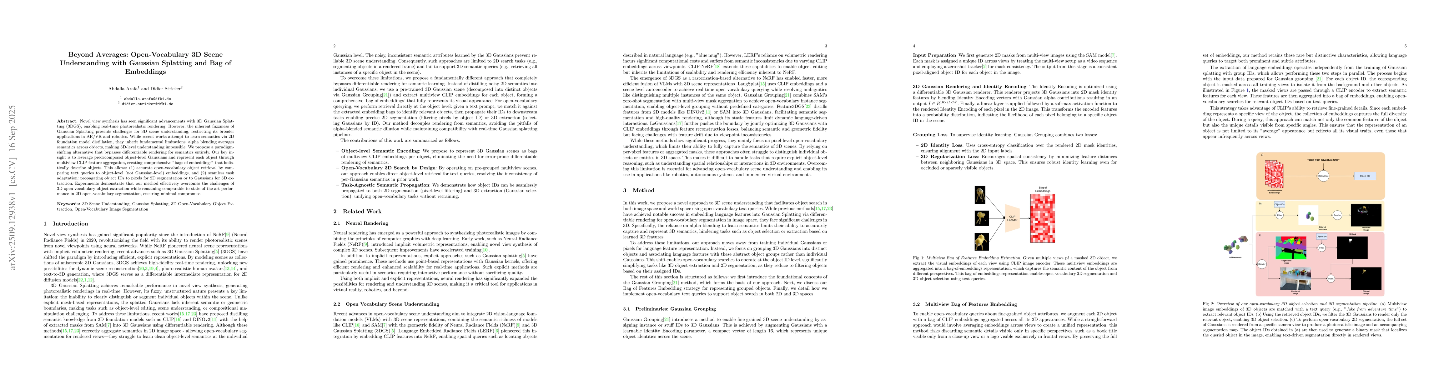 Thumbnail for Beyond Averages: Open-Vocabulary 3D Scene Understanding with Gaussian
  Splatting and Bag of Embeddings