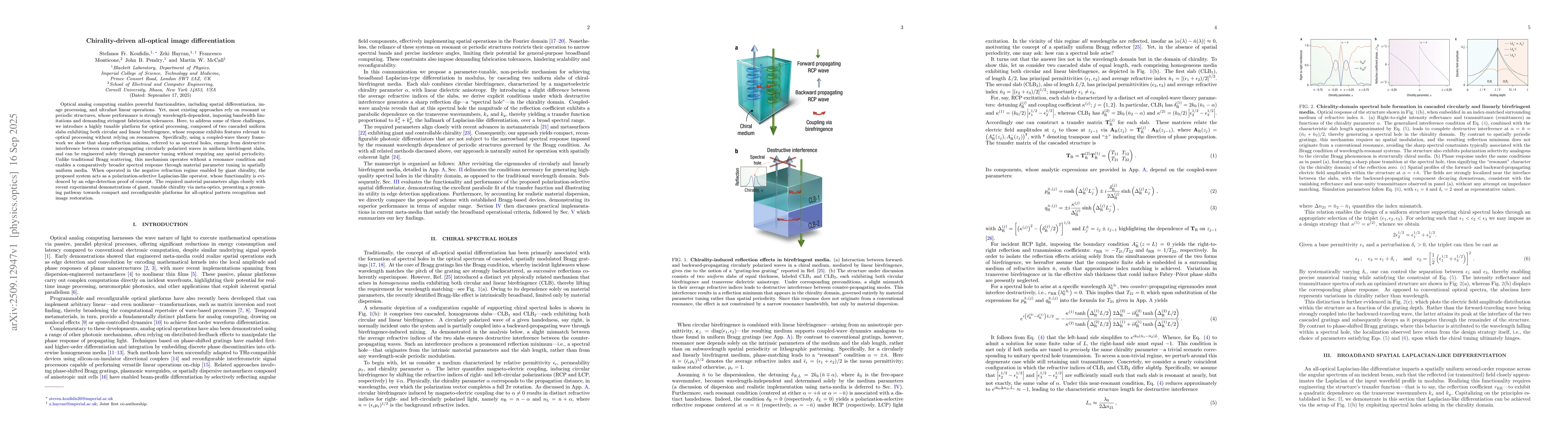 Thumbnail for Chirality-driven all-optical image differentiation