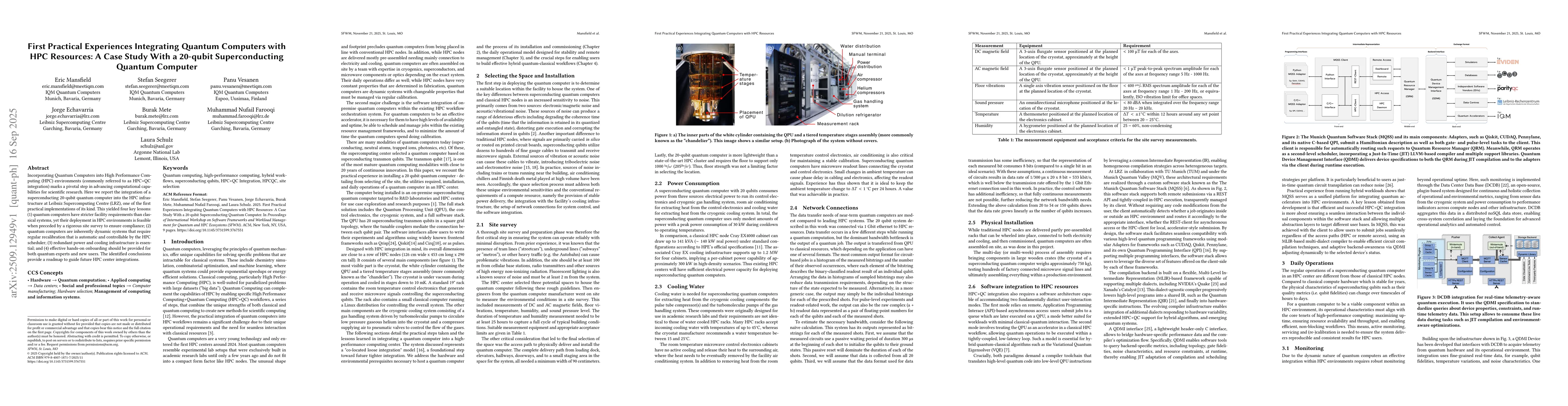 Thumbnail for First Practical Experiences Integrating Quantum Computers with HPC
  Resources: A Case Study With a 20-qubit Superconducting Quantum Computer