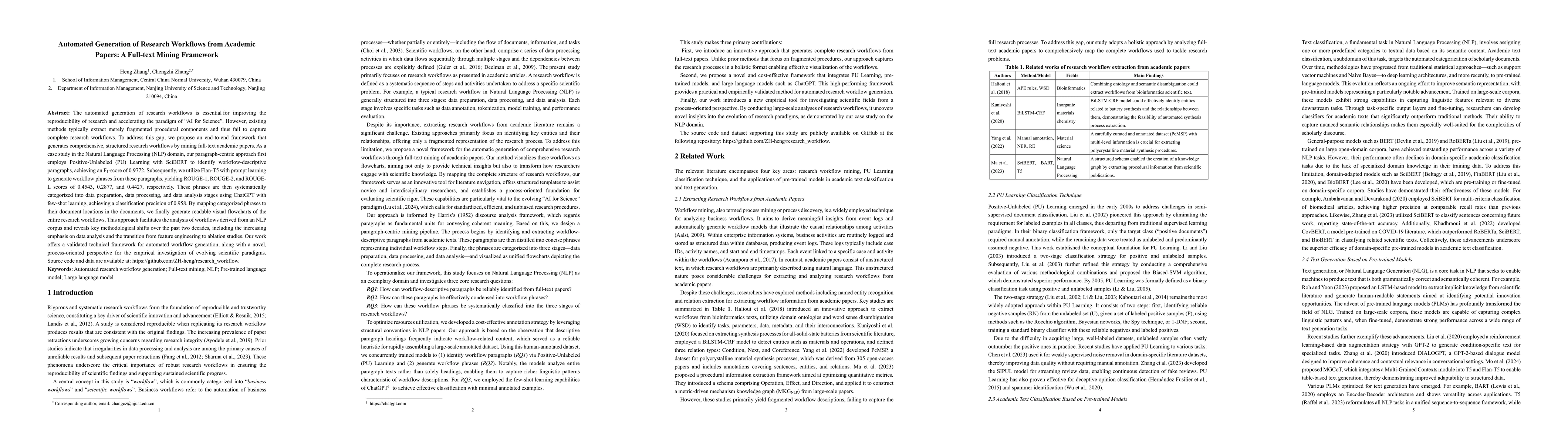 Thumbnail for Automated Generation of Research Workflows from Academic Papers: A
  Full-text Mining Framework