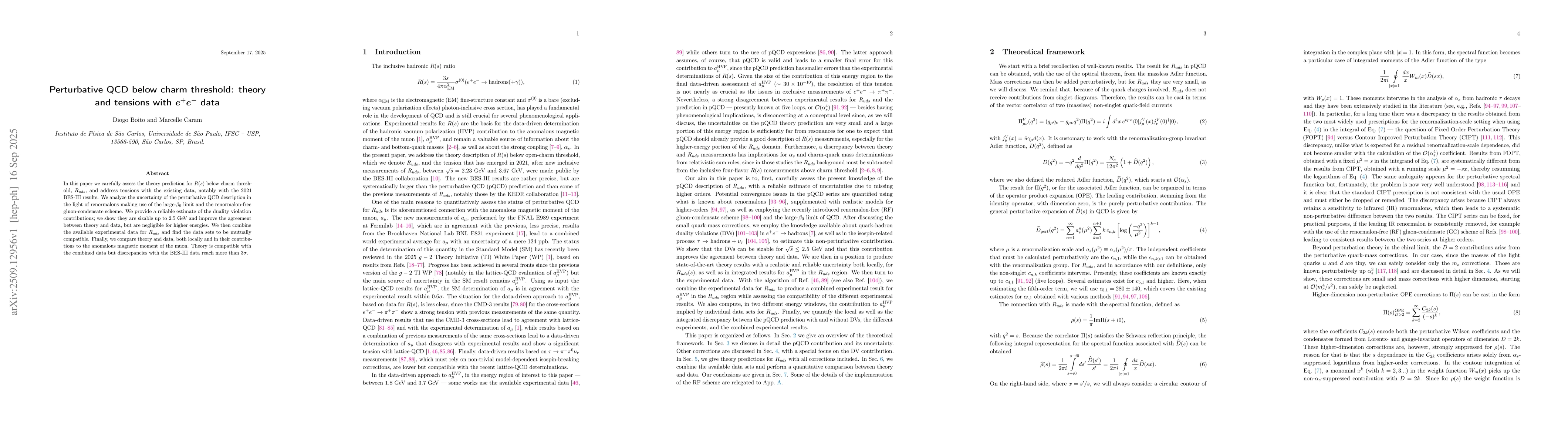 Thumbnail for Perturbative QCD below charm threshold: theory and tensions with
  $e^+e^-$ data