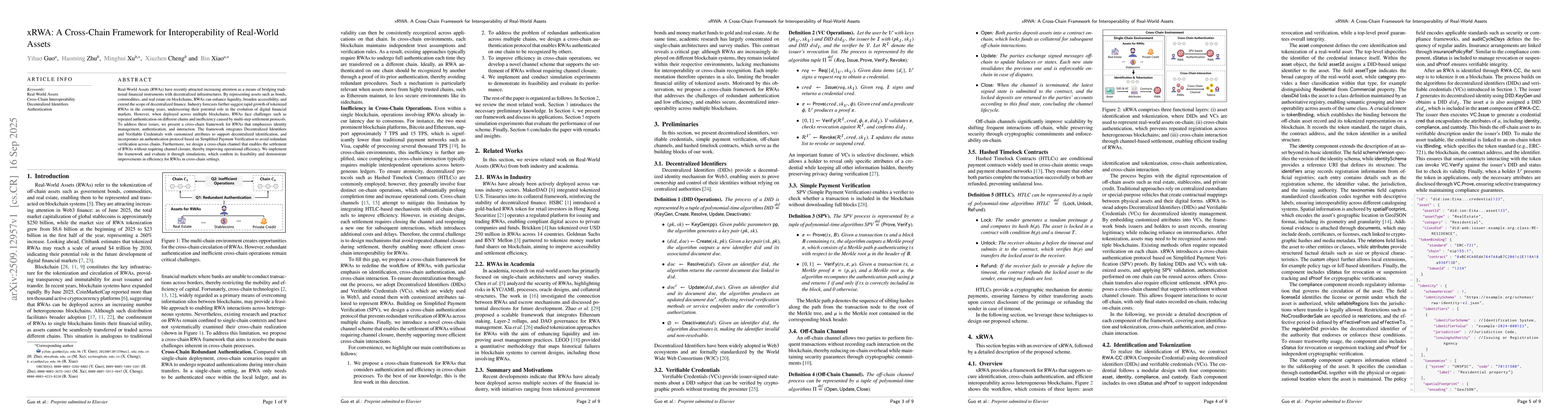 Thumbnail for xRWA: A Cross-Chain Framework for Interoperability of Real-World Assets