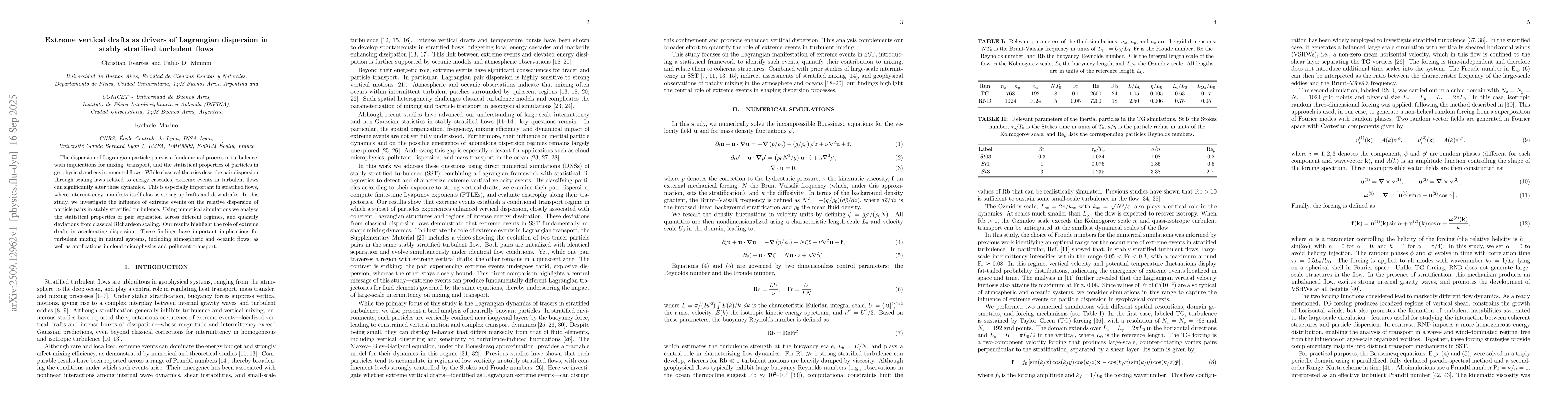 Thumbnail for Extreme vertical drafts as drivers of Lagrangian dispersion in stably
  stratified turbulent flows