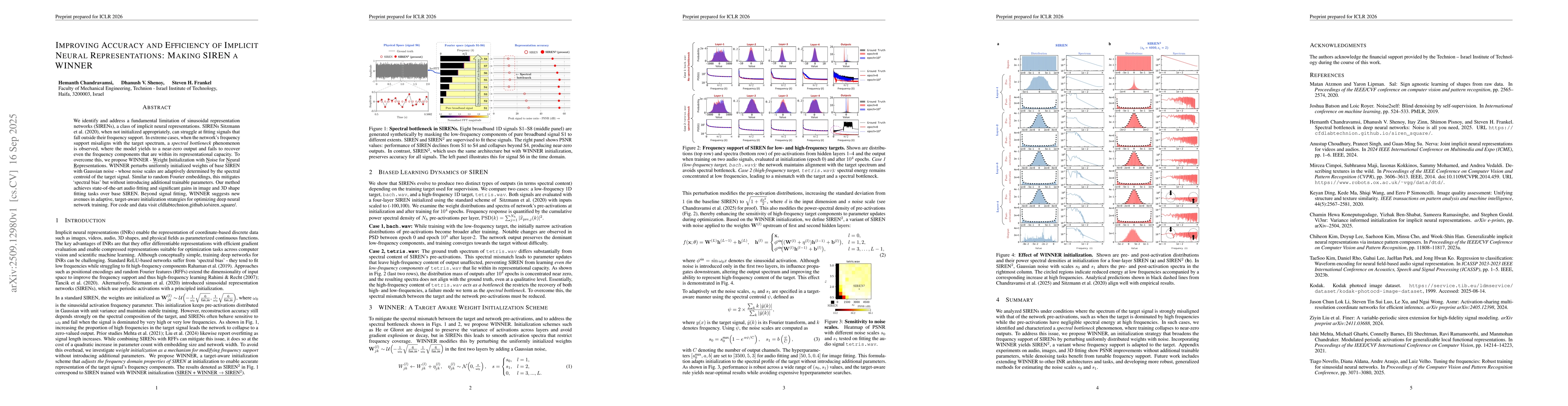 Thumbnail for Improving Accuracy and Efficiency of Implicit Neural Representations:
  Making SIREN a WINNER