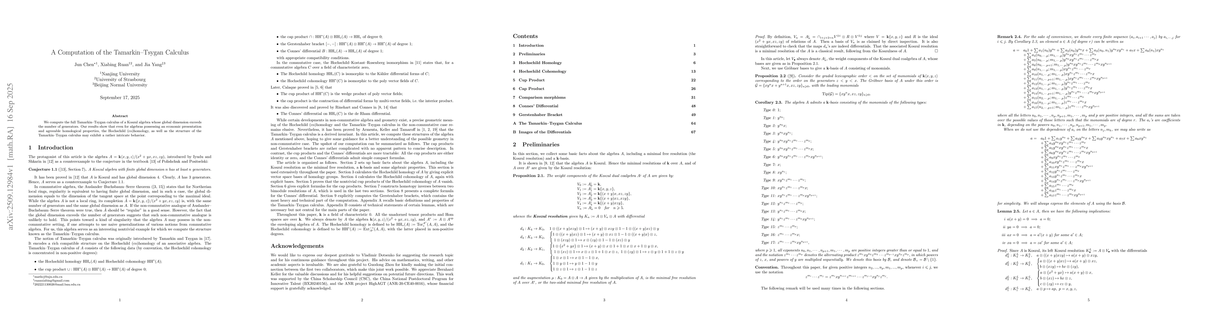 Thumbnail for A Computation of Tamarkin-Tsygan Calculus