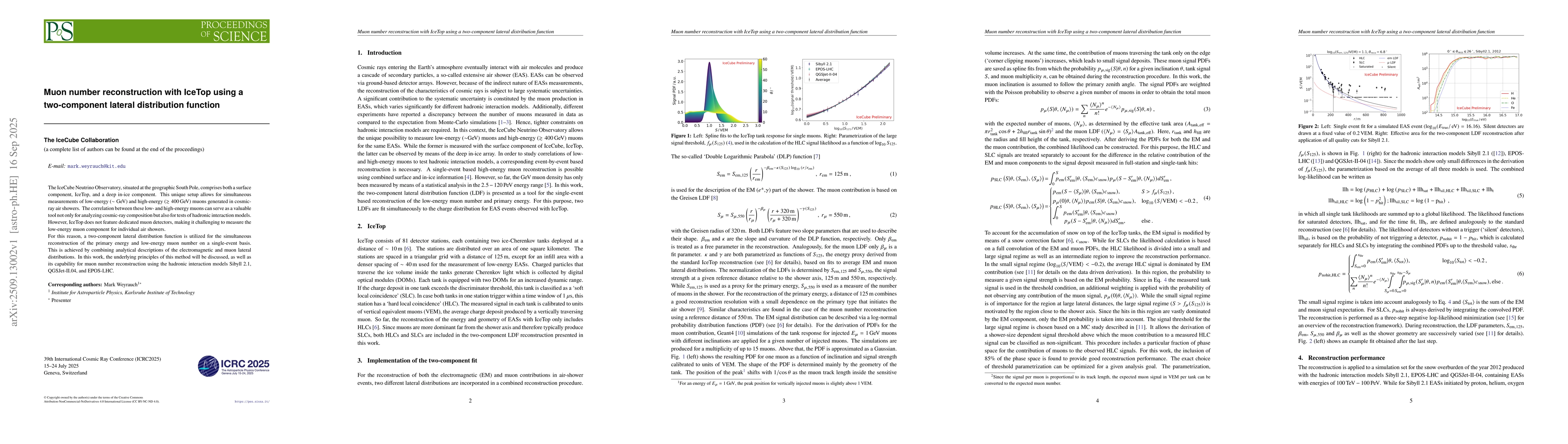 Thumbnail for Muon number reconstruction with IceTop using a two-component lateral
  distribution function
