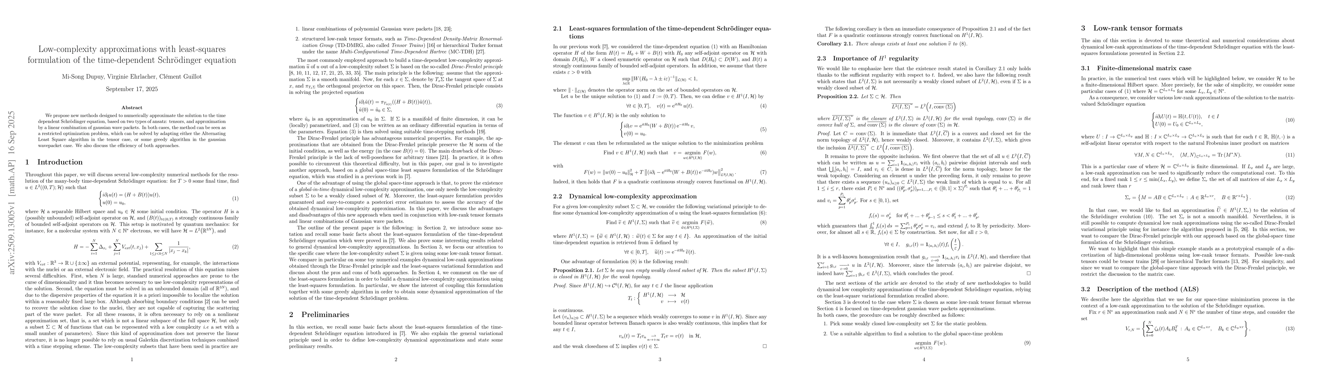 Thumbnail for Low-complexity approximations with least-squares formulation of the
  time-dependent Schr{ö}dinger equation