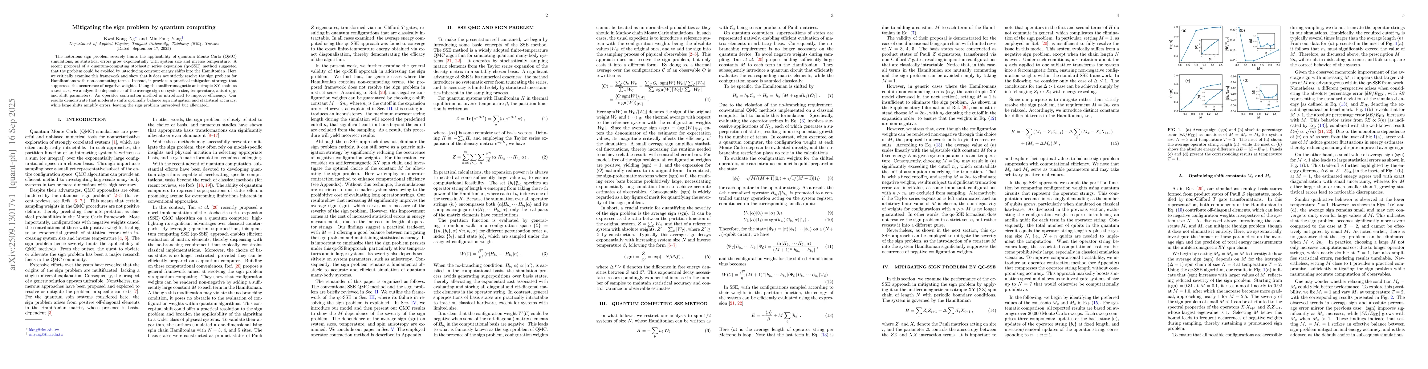 Thumbnail for Mitigating the sign problem by quantum computing