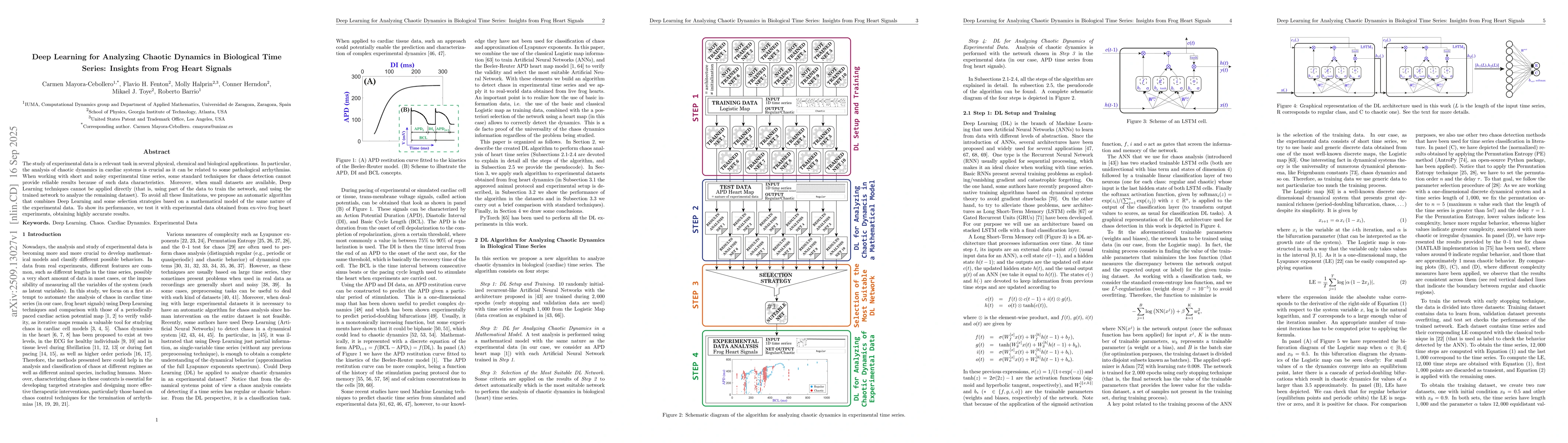 Thumbnail for Deep Learning for Analyzing Chaotic Dynamics in Biological Time Series:
  Insights from Frog Heart Signals
