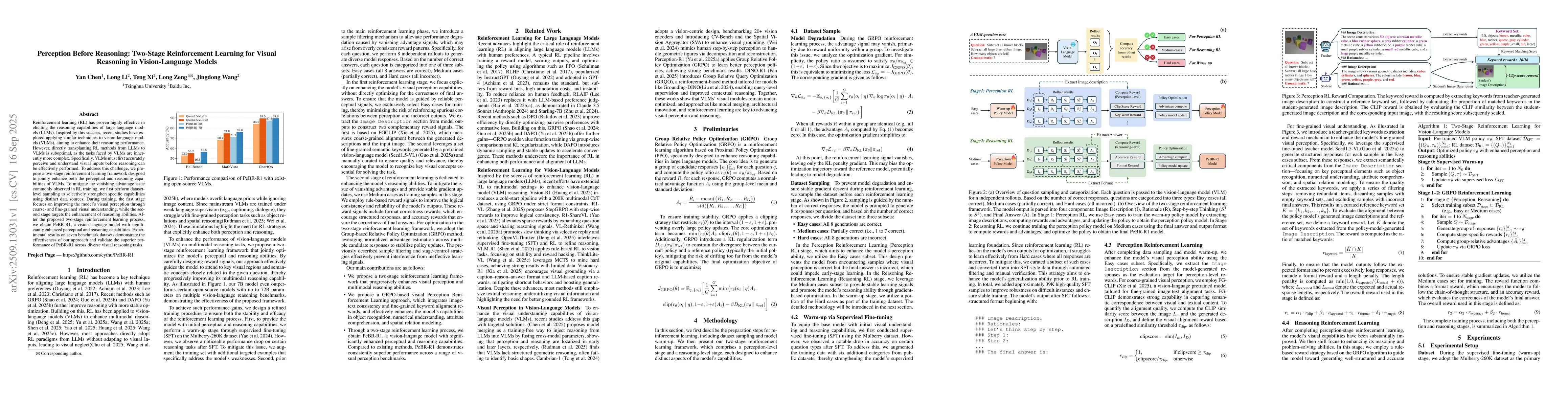 Thumbnail for Perception Before Reasoning: Two-Stage Reinforcement Learning for Visual
  Reasoning in Vision-Language Models