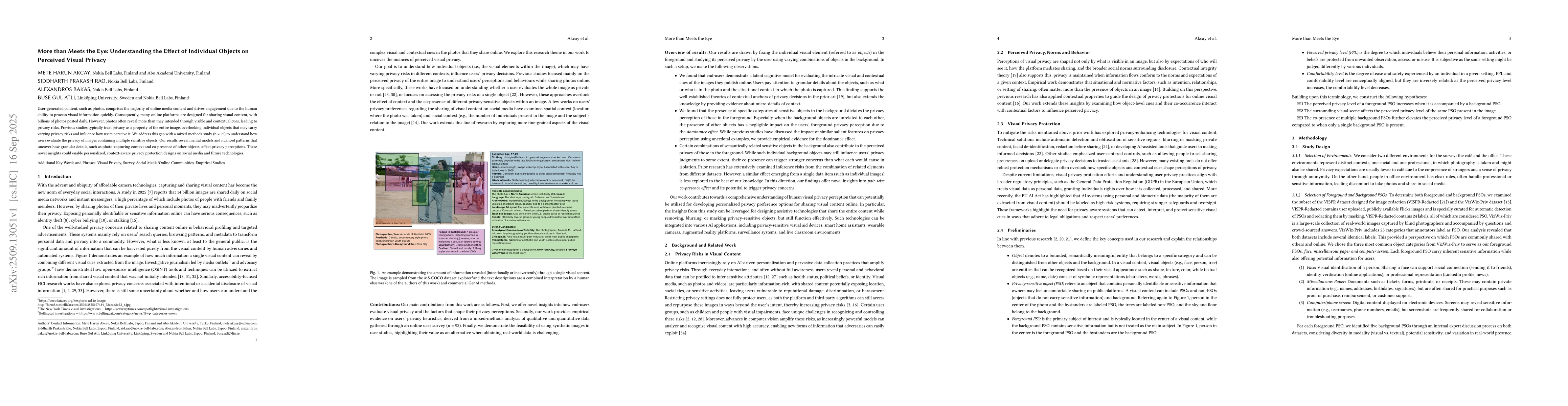 Thumbnail for More than Meets the Eye: Understanding the Effect of Individual Objects
  on Perceived Visual Privacy