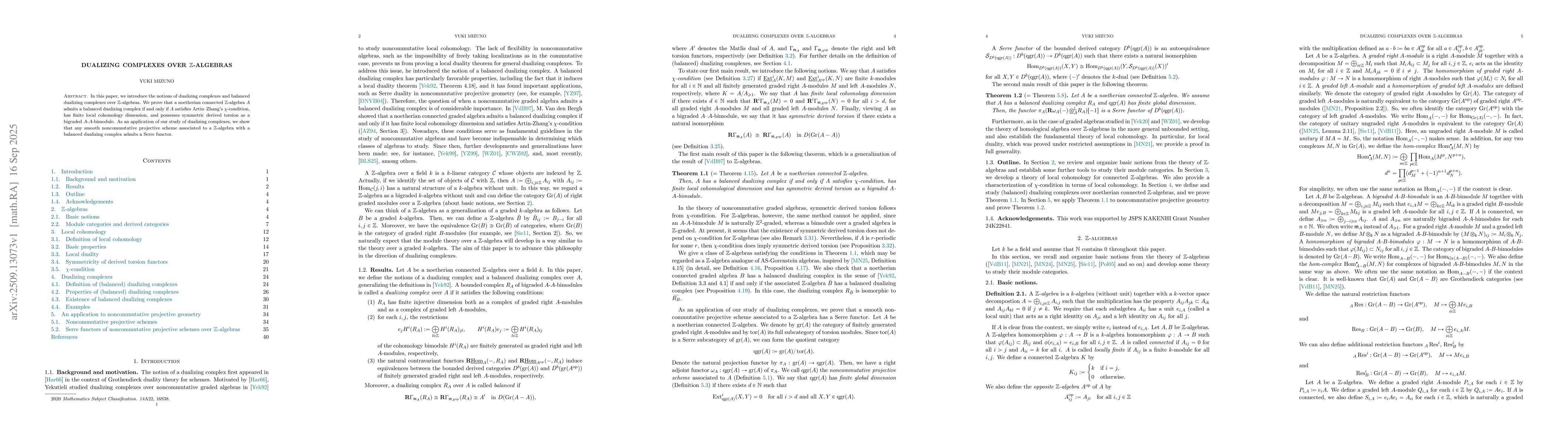 Thumbnail for Dualizing complexes over $\mathbb{Z}$-algebras