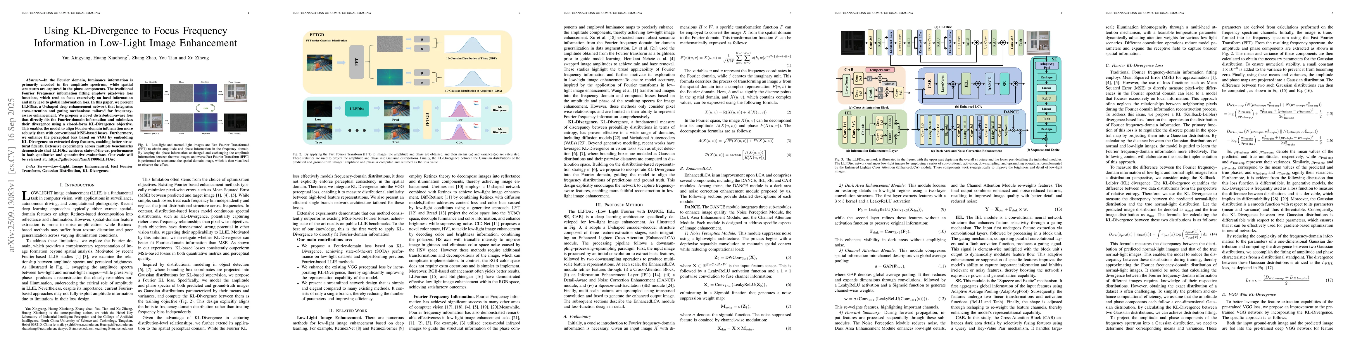Thumbnail for Using KL-Divergence to Focus Frequency Information in Low-Light Image
  Enhancement