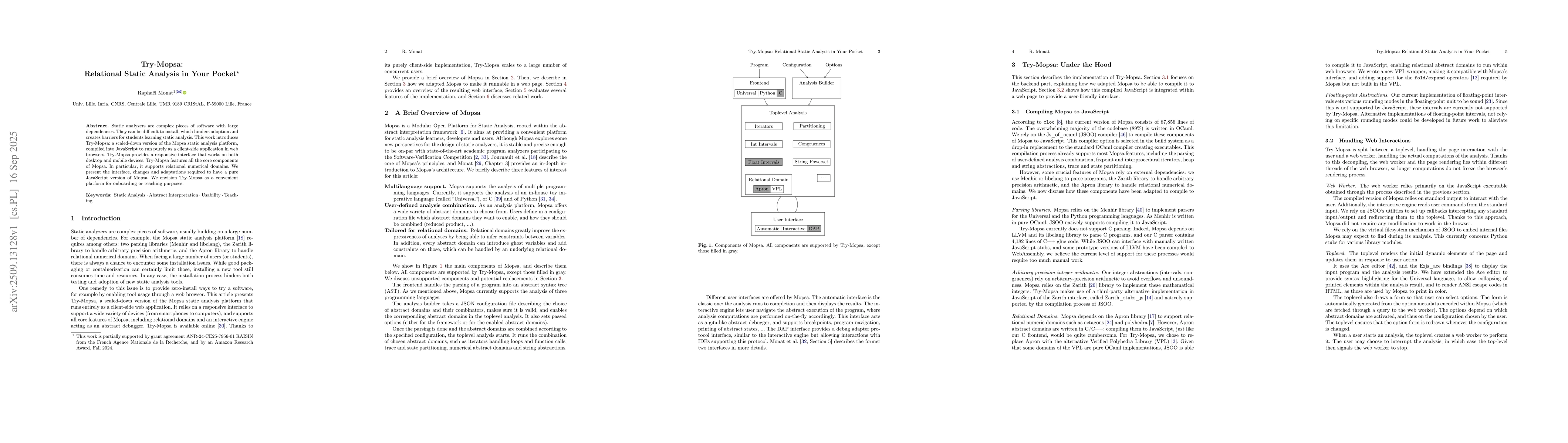Thumbnail for Try-Mopsa: Relational Static Analysis in Your Pocket