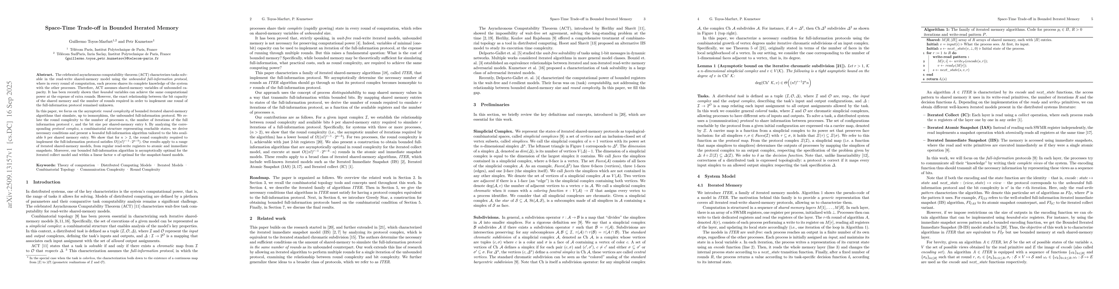 Thumbnail for Space-Time Trade-off in Bounded Iterated Memory