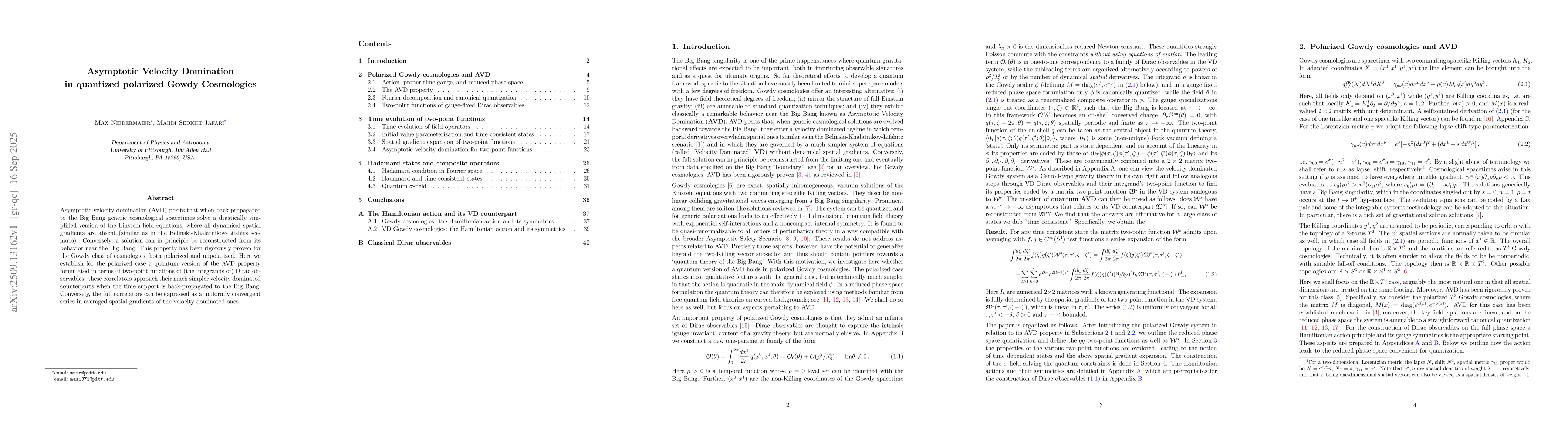 Thumbnail for Asymptotic Velocity Domination in quantized polarized Gowdy Cosmologies