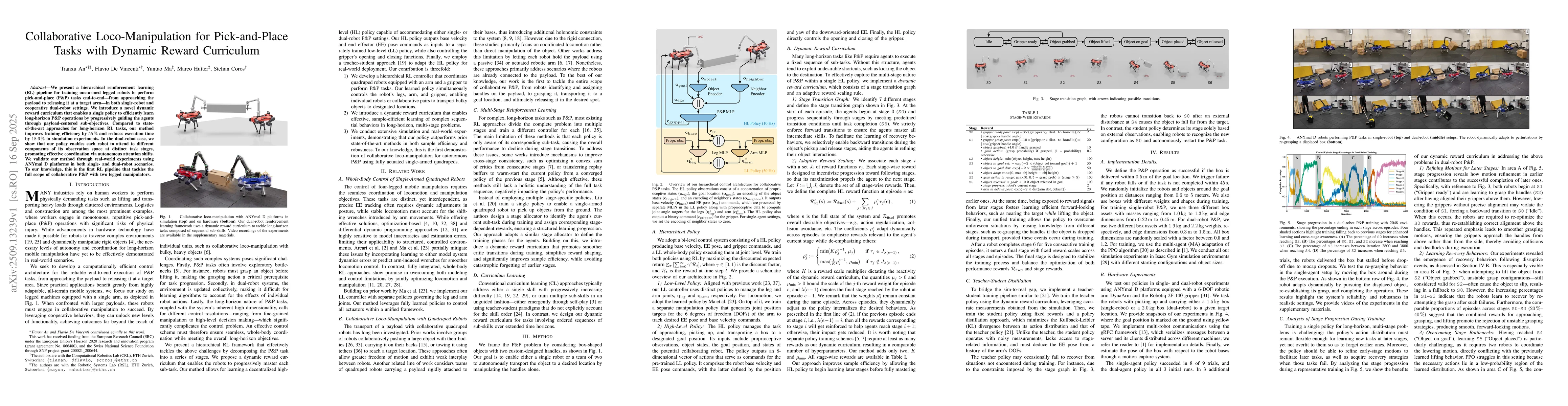 Thumbnail for Collaborative Loco-Manipulation for Pick-and-Place Tasks with Dynamic
  Reward Curriculum