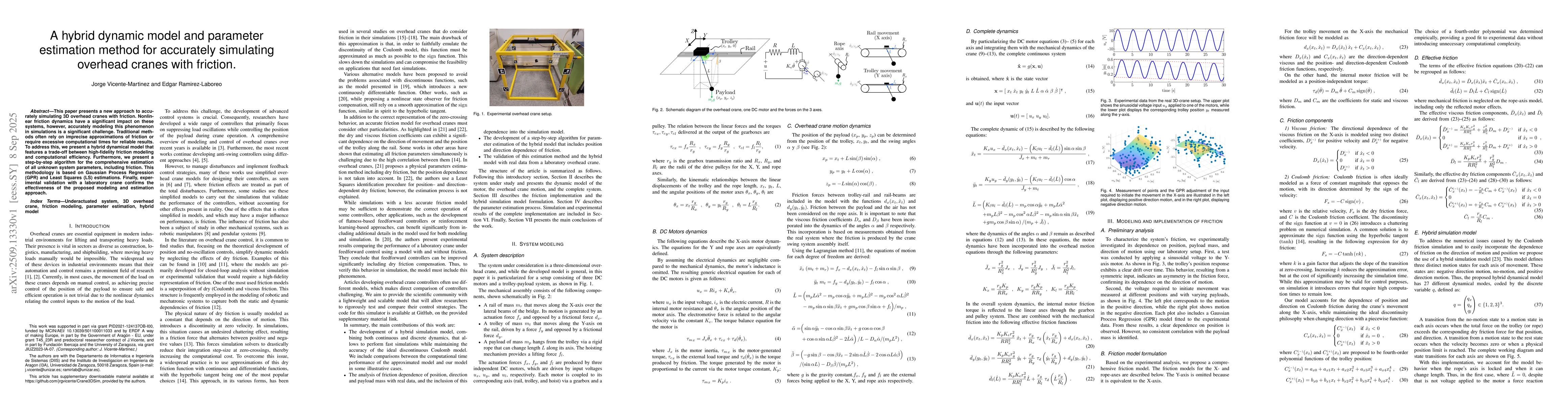 Thumbnail for A hybrid dynamic model and parameter estimation method for accurately
  simulating overhead cranes with friction