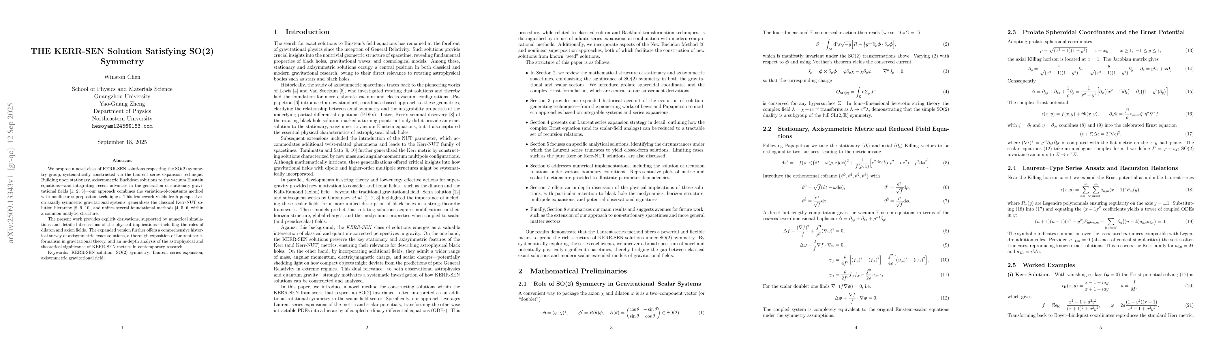 Thumbnail for THE KERR-SEN Solution Satisfying SO(2) Symmetry