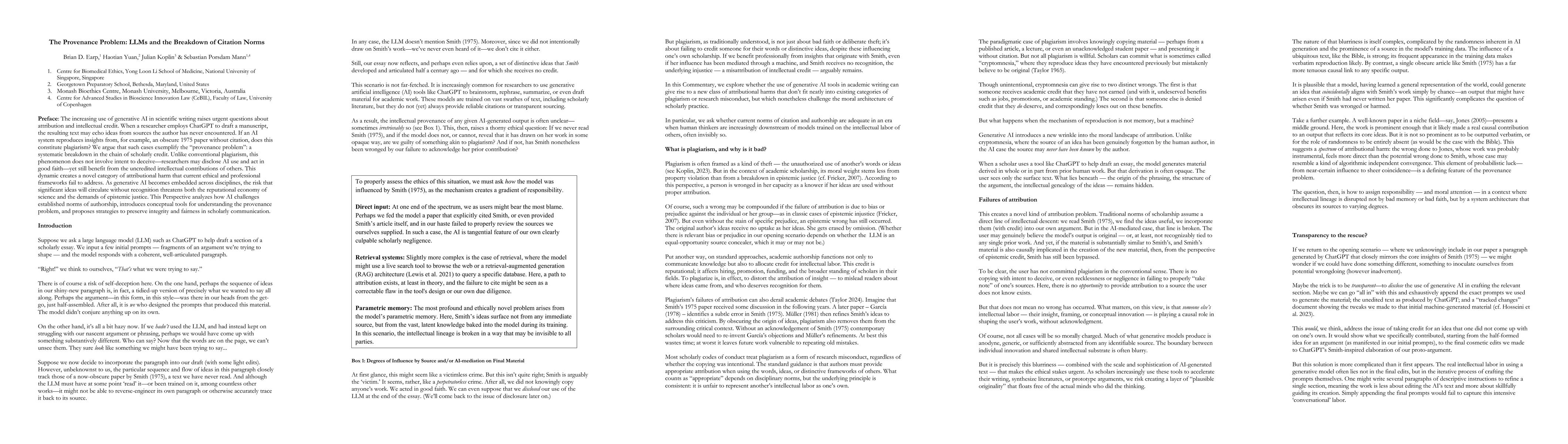 Thumbnail for The Provenance Problem: LLMs and the Breakdown of Citation Norms